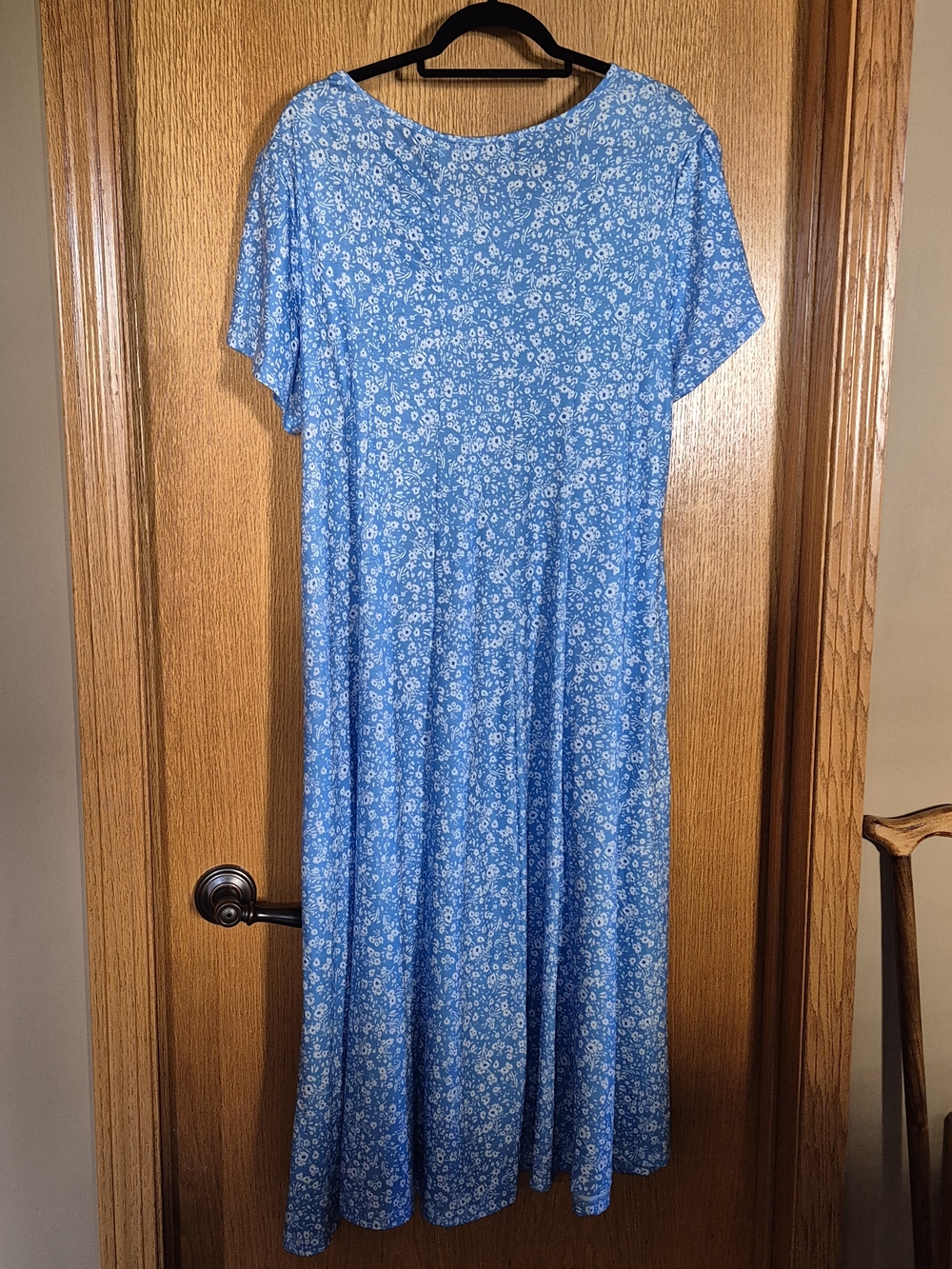 zeagoo Light Blue Floral Midi Dress with Short Flutter Sleeves - Picture 2 of 7